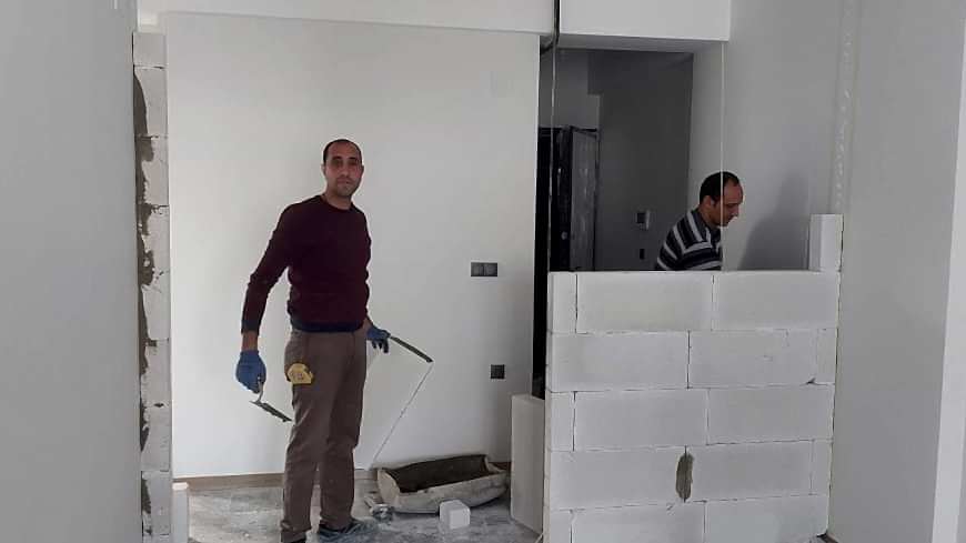 Salon mutfak ara bölme ytong duvar örme